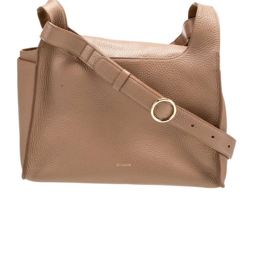 Cuyana Medium Cappucino Leather Double Loop handbag purse